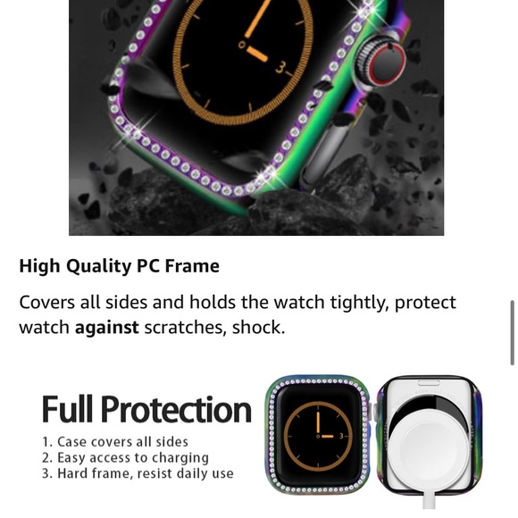Iridescent Apple Watch Case Diamond Rhinestone - Picture 6 of 6